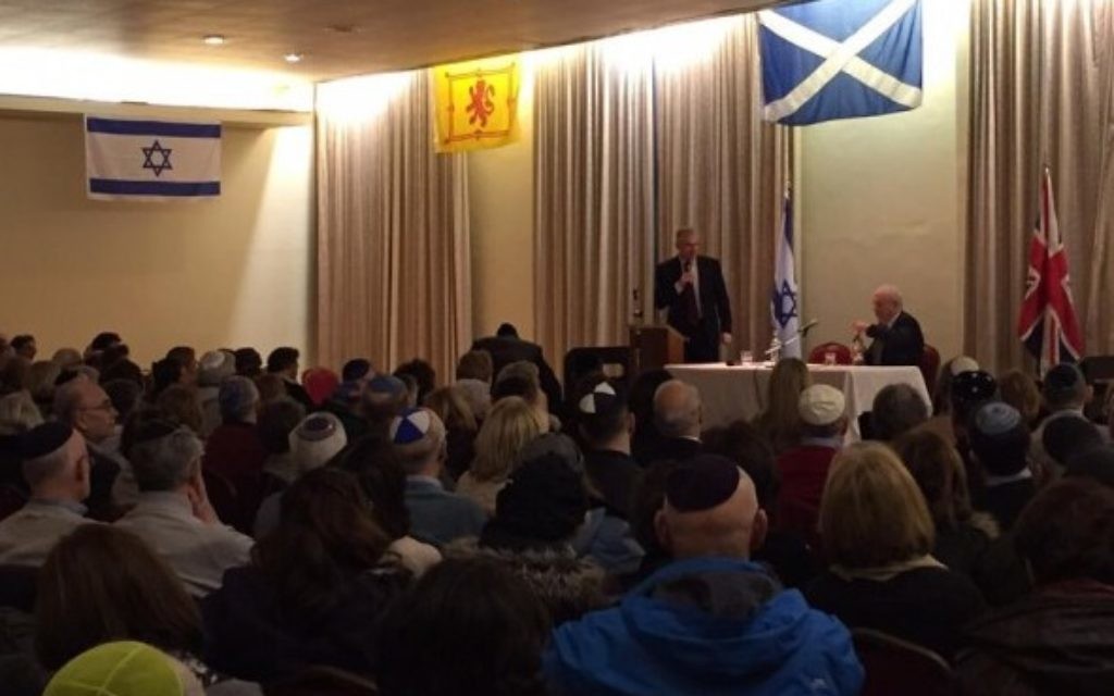Ambassador Taub speaks to Glasgow's Jewish community (Embassy of Israel, London)