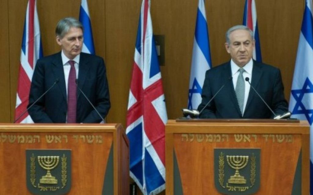 Foreign Secretary Philip Hammond with Netanyahu