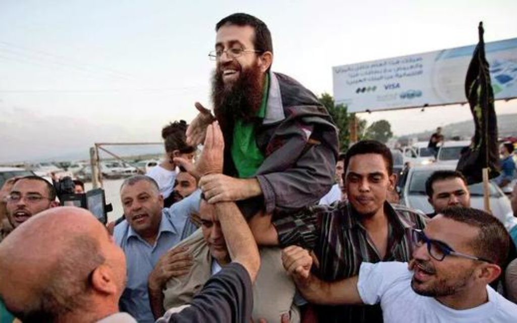 Khader Adnan after being released fro,
