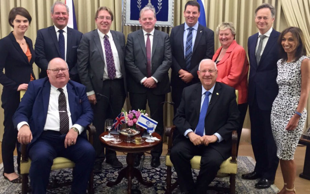 Eric Pickles [sitting on the left] with Israel's president Reuven Rivlin, sitting on the right