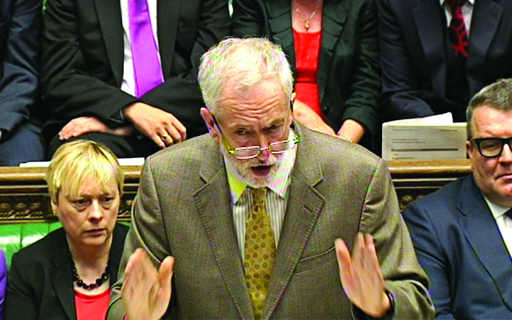 Labour party leader Jeremy Corbyn speaks during Prime Minister's Questions in the House of Commons, London.