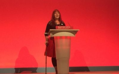 Sioux Blair-Jordan speaking during the Labour conference