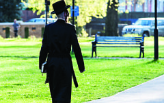 A member of the Chasidic Jewish community of Stamford Hill.