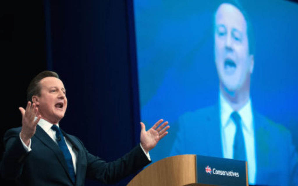 Former Prime Minister David Cameron addresses the Conservative Party conference at Manchester Central. (Photo credit: Stefan Rousseau/PA Wire)