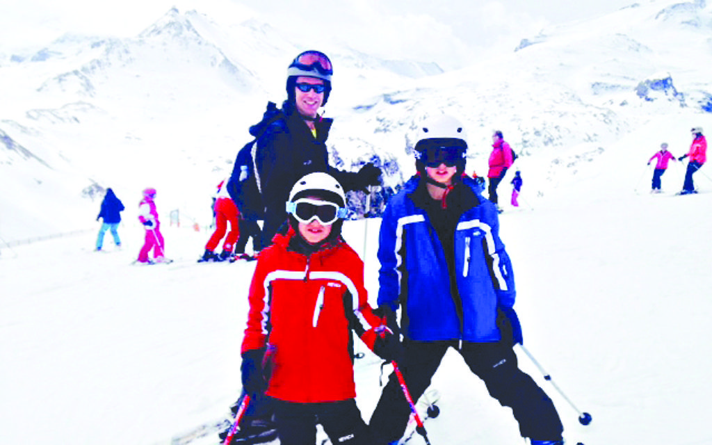 Charlotte’s husband and sons on the slopes