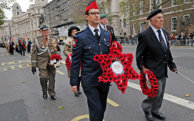 Marchers in Whitehall at the annual AJEX Parade (credit: John Rifkin)