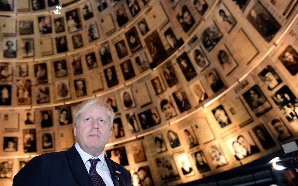 Mayor of London Boris Johnson is shown around the Holocaust museum, Yad Vashem in Jerusalem, Israel, during the second of a four day trade visit to the region.  Photo credit: Stefan Rousseau/PA Wire