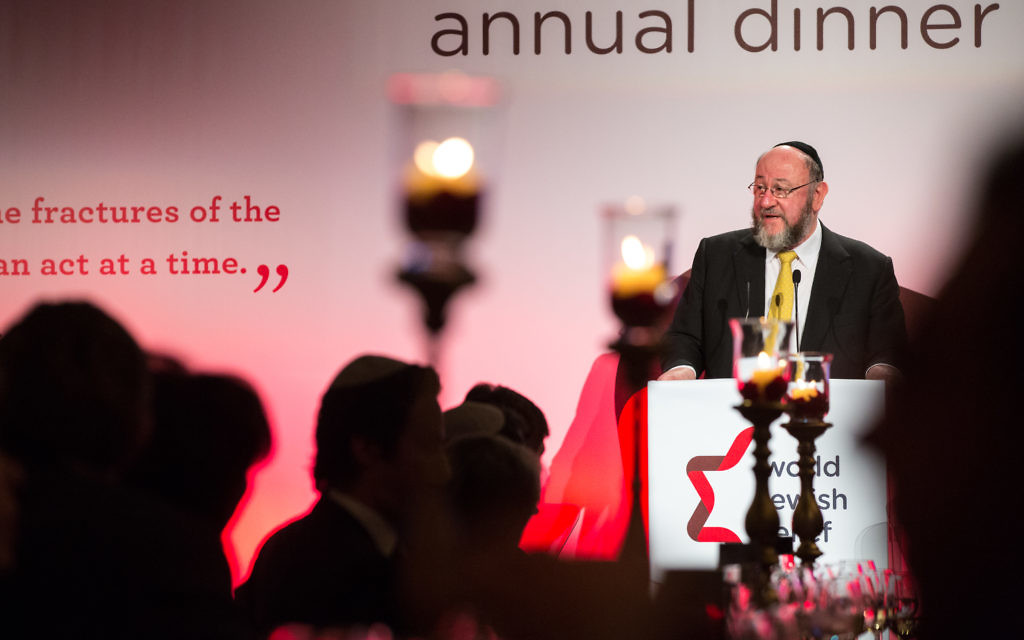 The Chief Rabbi at Guildhall, addressing WJR's annual fundraiser (Photo credit: Andy Tyler Photography)