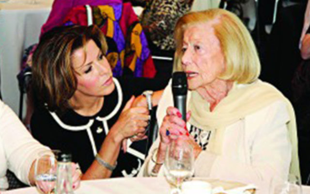Natasha Kaplinsky (left) with Holocaust survivor Gena Turgel