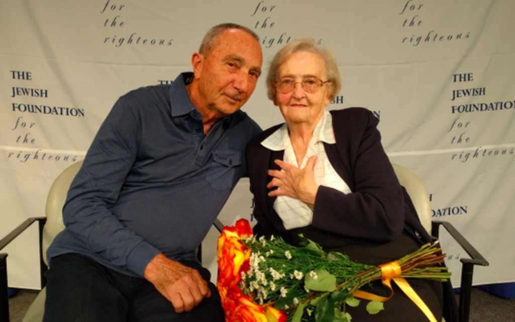 Holocaust survivor Michael Hochberg with rescuer Krystyna Jakubowska