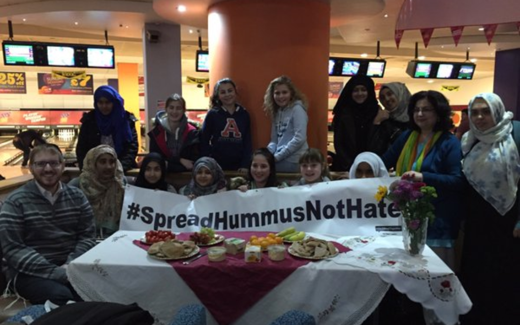 Girls from King David High School together with girls from Manchester Islamic High School for a
bowling event