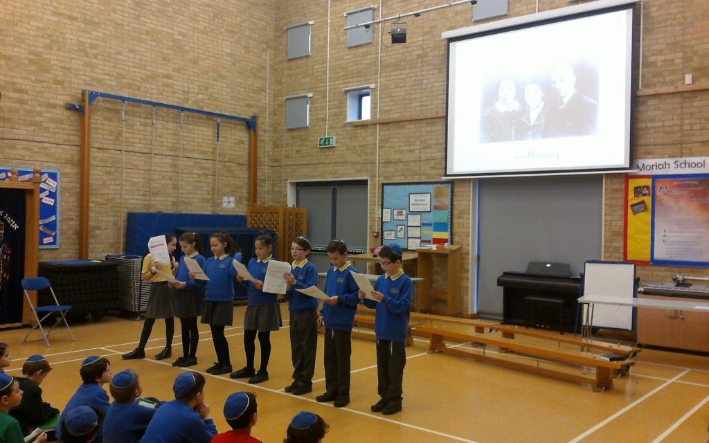 Moriah Jewish Day School.  

Assemblies were held to commemorate Holocaust Memorial Day.  The children took part in a whole school sponsored silence, to remind them not to stand by and be silent. Money was raised for the Holocaust Survivors Centre.