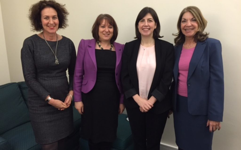 Photo: (left to right) Gillain Merron, Sara Perlmutter, Lucy Powell and Sheila Gewolb