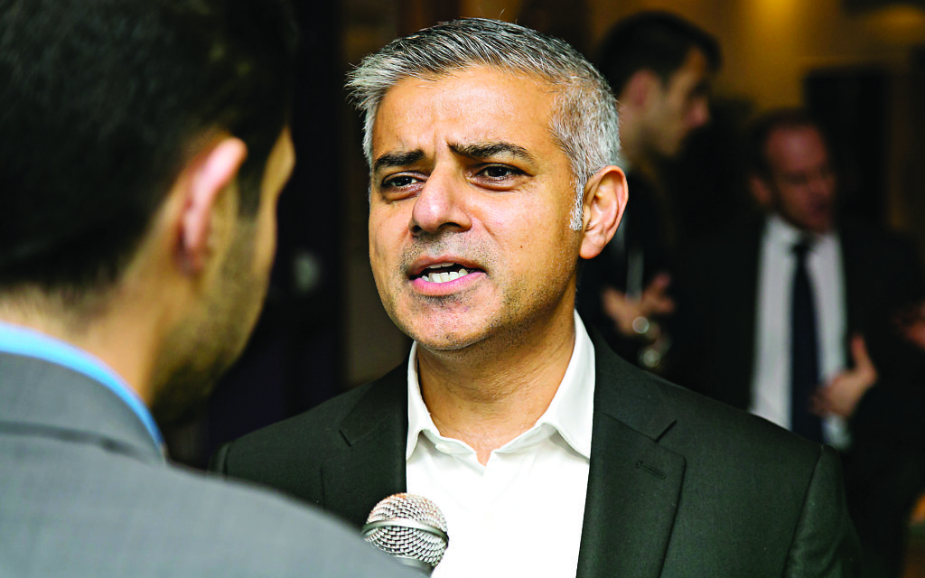 Sadiq Khan being interviewed by the Jewish News during the battle for City Hall.