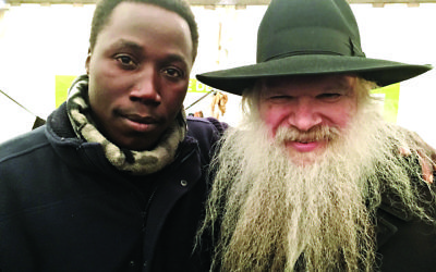 Musa, the Sudanese refugee, with Rabbi Herschel Gluck, founder of the Muslim-Jewish Forum