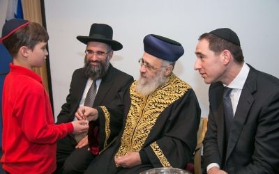 Left to Right:  Rabbi Joseph Dweck, the Rishon LeZion, AND Dayan Navon
