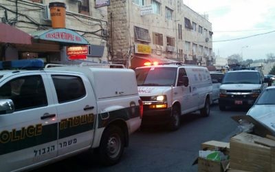 Ambulances attend the scene of a terror attack in Israel