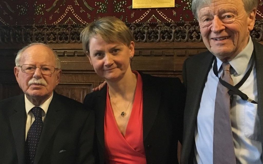 Rabbi Harry Jacobi, Yvette Cooper MP and Lord Dubs