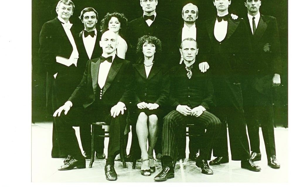 Steven Berkoff (seated front row right) as Hamlet in the production he directed and took to Israel in 1980