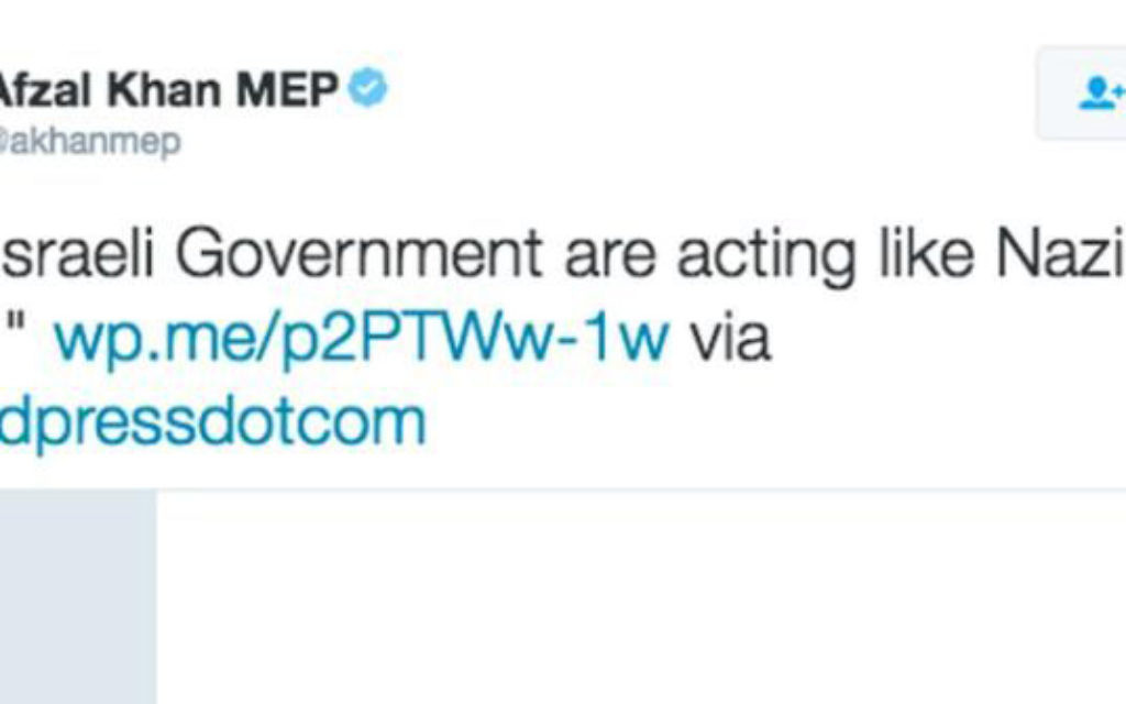 Afzal Khan MEP's tweet