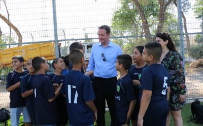 Ambassador David Quarrey with ar kids in Jaffa