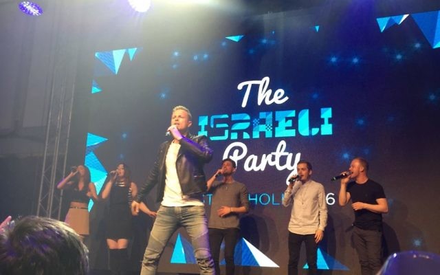 Nicky Byrne of Westlife fame, but now representing Ireland, opened the live performances at the Israel Party.