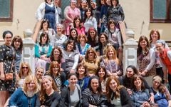 Rebbetzens pictures pictured outside Shaar Hashamayim Esnoga Grande, Gibraltar, during a leadership trip organised by Valerie Mirvis