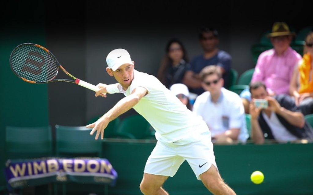 Dudi Sela was still all smiles despite his comprehensive defeat. Picture: Marc Morris