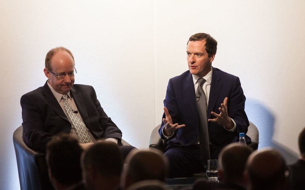 George Osborne in conversation with Lord Daniel Finkelstein (Photo credit: Andy Tyler Photography)