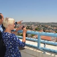 Dame Helen Mirren overlooking Jerusalem