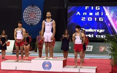 Shatilov with his gold medal. Picture: Israeli Gymnast Federation