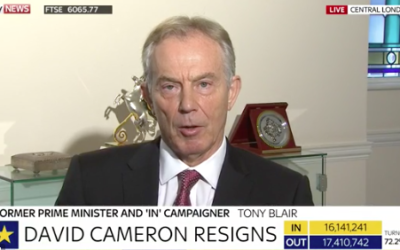 Former Prime Minister Tony Blair on Sky News