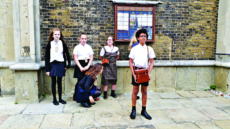Children from Harwich and Dovercourt High School enact experiences of Kinder