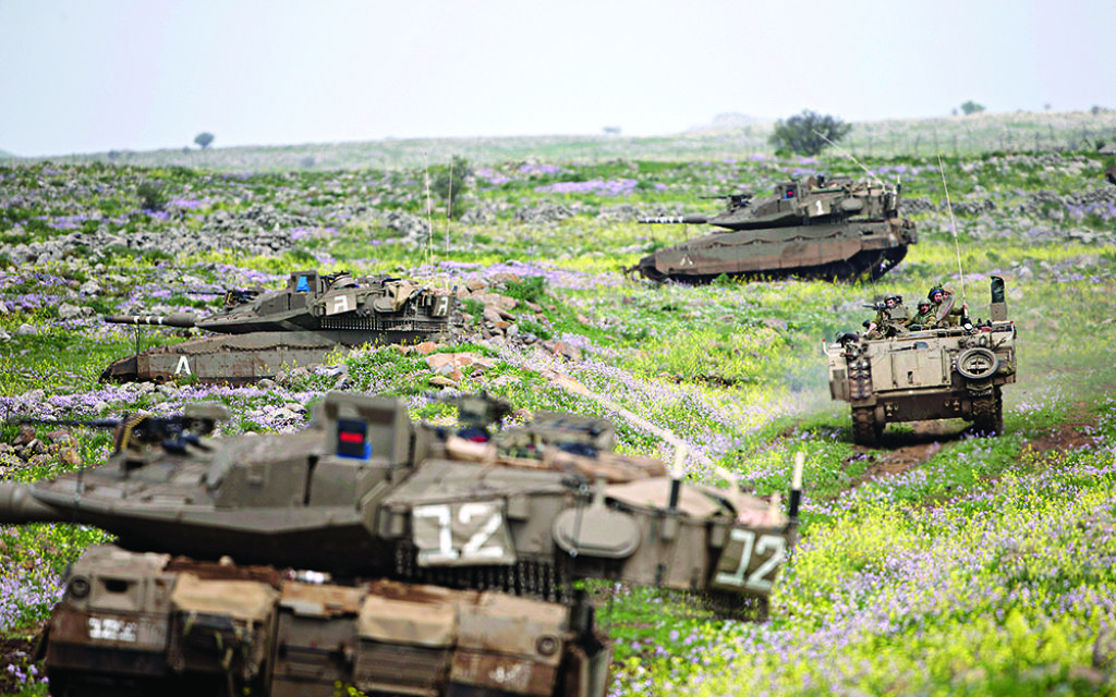 Israeli tanks in the Goland Heights