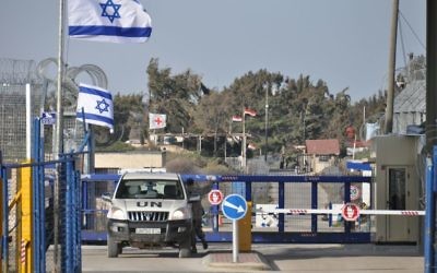 UN controlled border crossing point between Syria and Israel at the Golan Hights