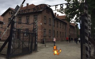 A twitter user posts a clip of a Pokemon at Auschwitz