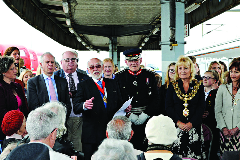 The Mayor of Harwich, Councillor Pam Morrison addresses participants