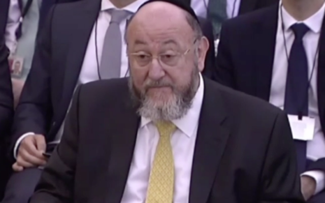 The Chief Rabbi speaking at the Home Affairs Select Committee