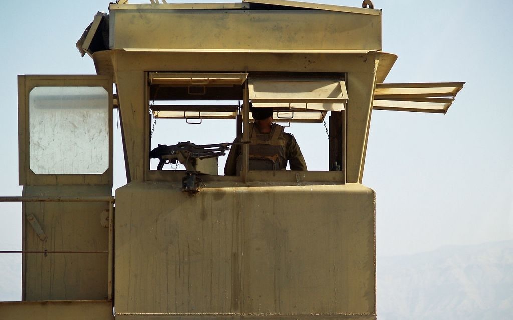 A West Bank checkpoint tower