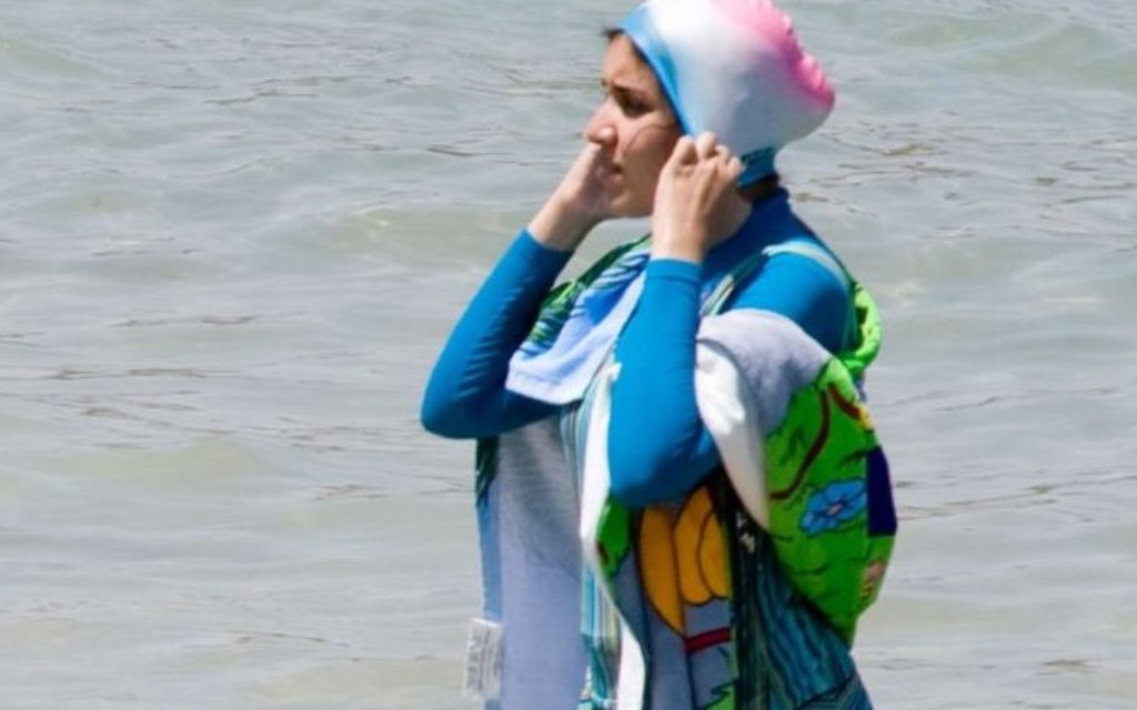 A woman in a Burkini