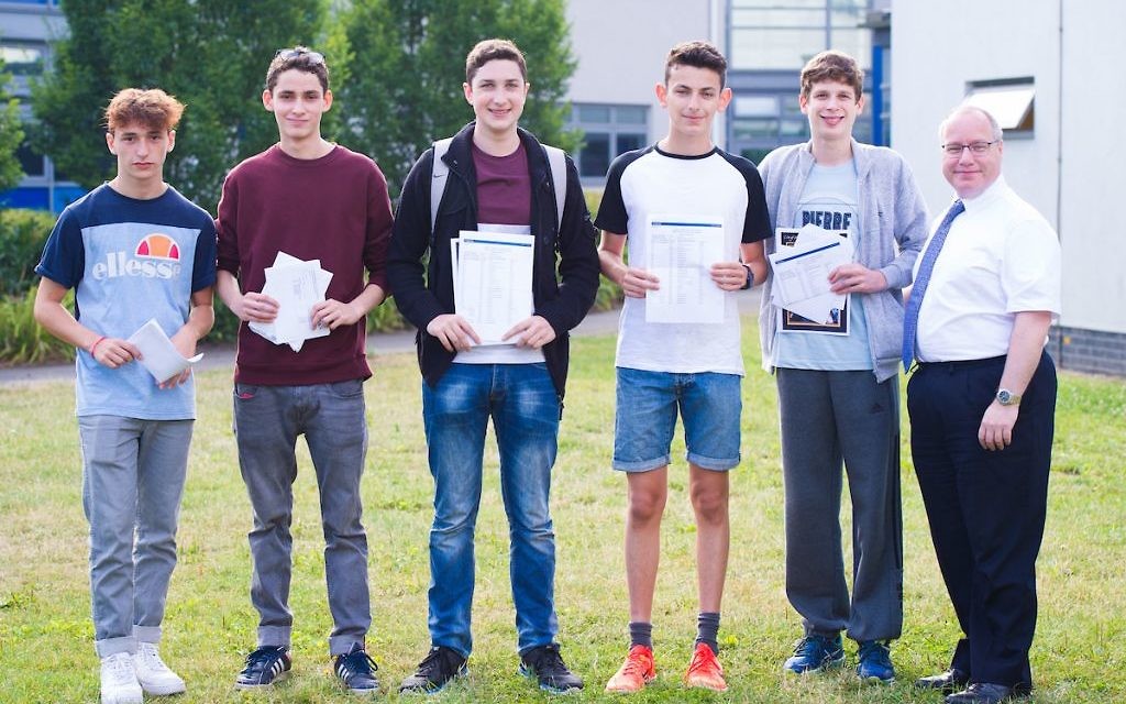 JFS students celebrating their results (Photo credit: Blake Ezra)