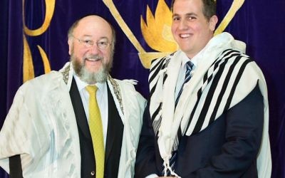 Chief Rabbi Mirvis with his newly-ordained son