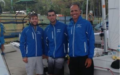 Udi Gal (right) with sailors Eyal Levin and Dan Froyliche