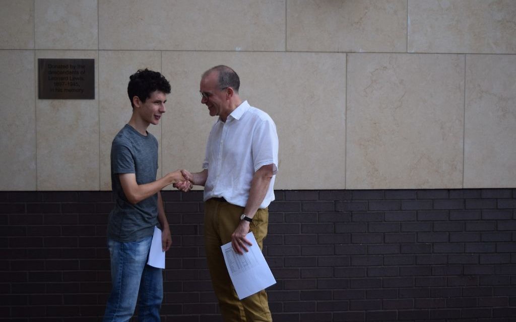 JCoss head Patrick Moriarty with Josh Cowan who got 13A* JCoss head Patrick Moriarty with Josh Cowan who got 13A*