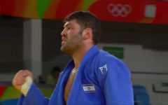 Sasson celebrates his quarter-final win Sasson celebrates his quarter-final win