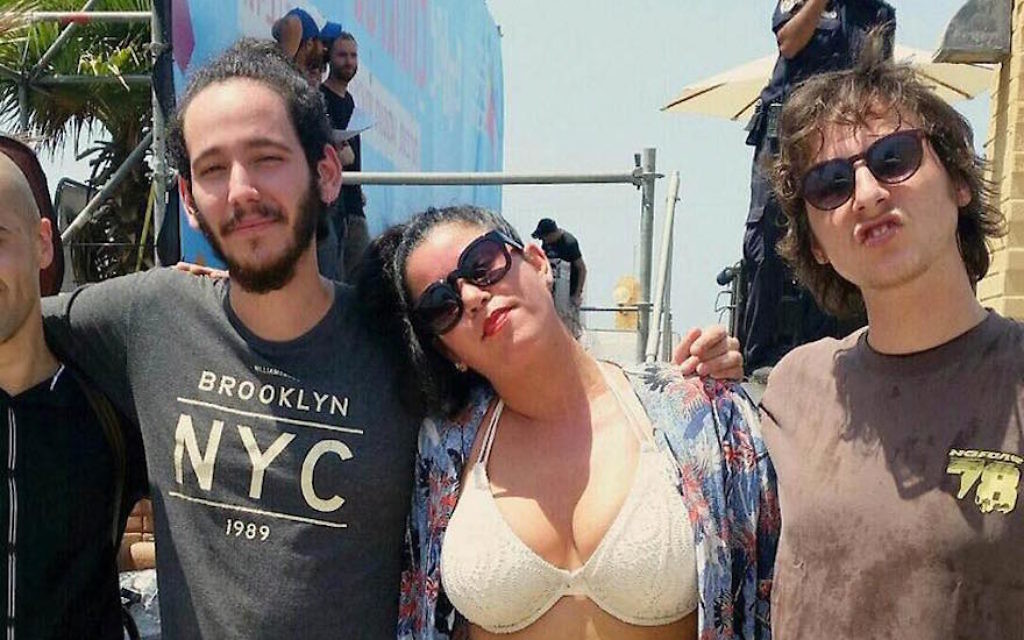 Hanna Goor, second from right, was asked to cover up her bikini during a performance in southern Israel, (via Facebook)