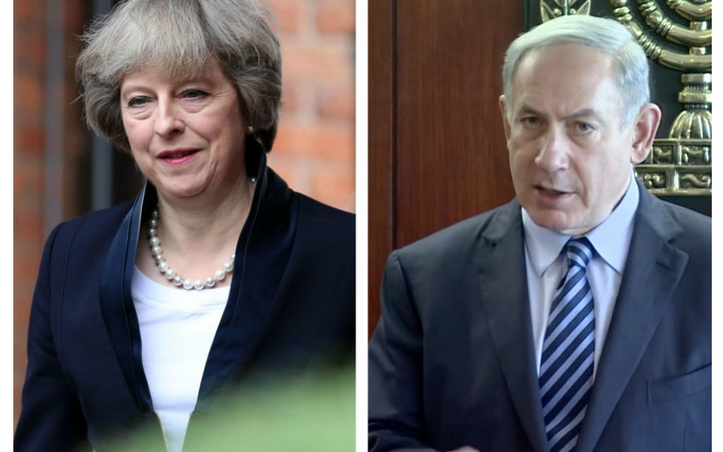 Theresa May and Benjamin Netanyahu.