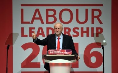 Jeremy Corbyn celebrates his second Labour leadership victory