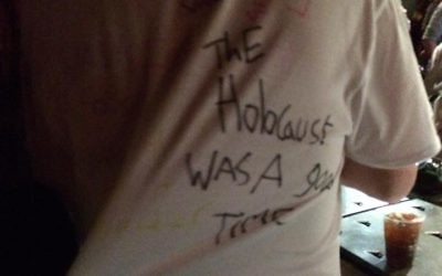 A T-shirt saying the Holocaust was a good thing (Credit: @972mag)