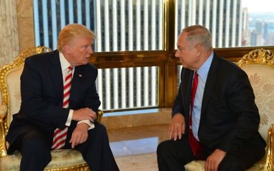 Prime Minister Benjamin Netanyahu with Donald Trump.
